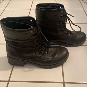 Rock and Candy Black Lace Up Combat Boots